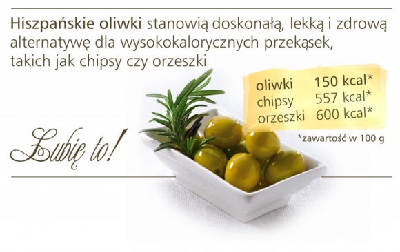 Hiszpańskie oliwki polecają się na zdrowe przekąski Zdrowie, LIFESTYLE - Otyłość, to choroba XXI wieku. Dotyka coraz więcej osób na całym świecie, w tym także20 % Polaków - mężczyzn i kobiet w średnim wieku. Winne są szybkie tempo życia, brak ruchu, a przede wszystkim – złe nawyki żywieniowe.
