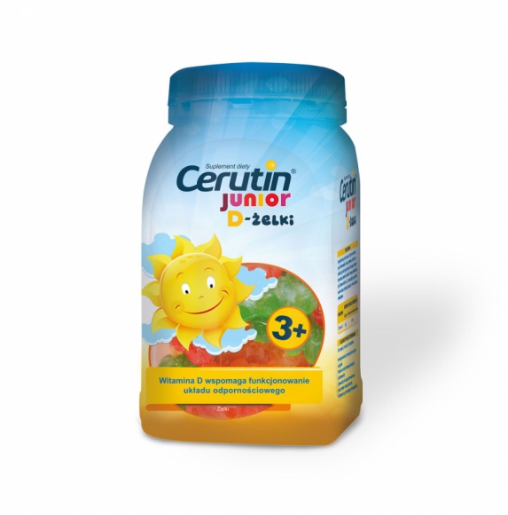Cerutin Junior D-żelki – słońce w słoiku Zdrowie, LIFESTYLE - Niedobór witaminy D w populacji europejskiej coraz częściej jest opisywany jako pandemia – dotyczy około 80% dzieci i 90% dorosłych!1