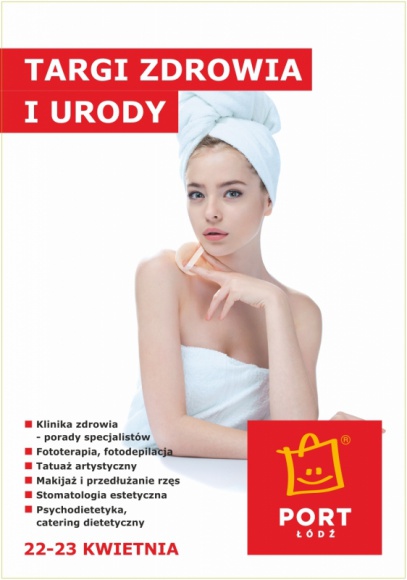 Targi zdrowia, urody i mody w Porcie Łódź Zdrowie, LIFESTYLE - Bezpłatne badania kontrolne, porady specjalistów w zakresie zdrowego stylu życia i medycyny estetycznej, a także spotkania z ekspertami od makijażu i niezależnej mody – tak zapowiada się najbliższy weekend w Porcie Łódź (22 – 23 kwietnia).