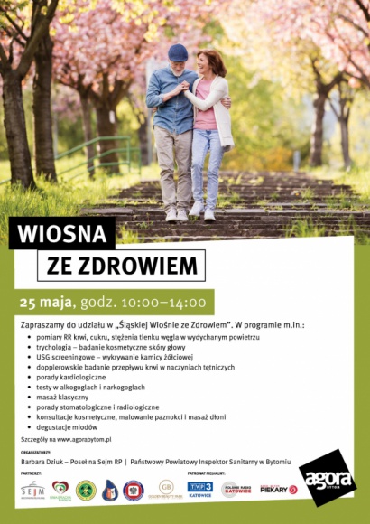 Jak wiosna, to tylko ze zdrowiem! Zdrowie, LIFESTYLE - Specjalistyczne konsultacje zdrowotne, różnorodne badania i porady doświadczonych ekspertów. Do tego darmowy manicure i masaż dłoni. 25 maja Agora Bytom zaprasza do udziału w 10. edycji „Śląskiej Wiosny ze Zdrowiem”. Wstęp wolny!