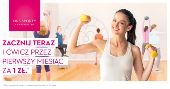 Fit przez cały rok Zdrowie, LIFESTYLE - Z końcem lata wiele kobiet obiecuje sobie, że zachowają wakacyjną sylwetkę, a na następny urlop wyjadą w jeszcze lepszej formie. Klub Mrs. Sporty w Zamościu pomoże im wytrzymać w tym postanowieniu. Przez cały sierpień oferuje w promocji pierwszy miesiąc treningów za złotówkę.