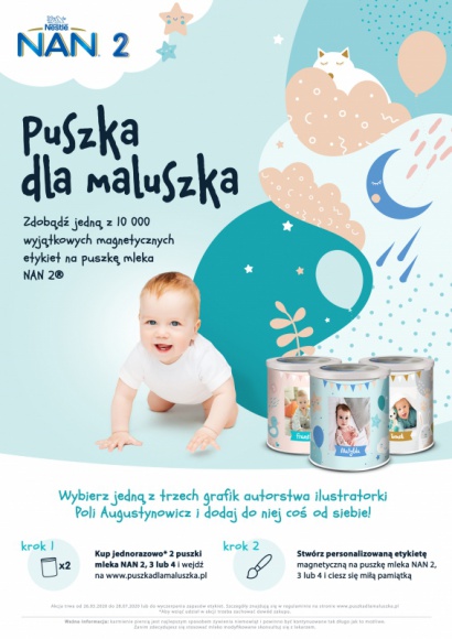 Puszka dla Maluszka od NAN 2 Zdrowie, LIFESTYLE - W Kreatywnej Pracowni NAN 2 możesz zaprojektować wyjątkową etykietę magnetyczną z imieniem i zdjęciem swojego maluszka!